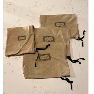 Gucci Dust Bags Lot of 4 Authentic Drawstring Storage Bags Various Sizes